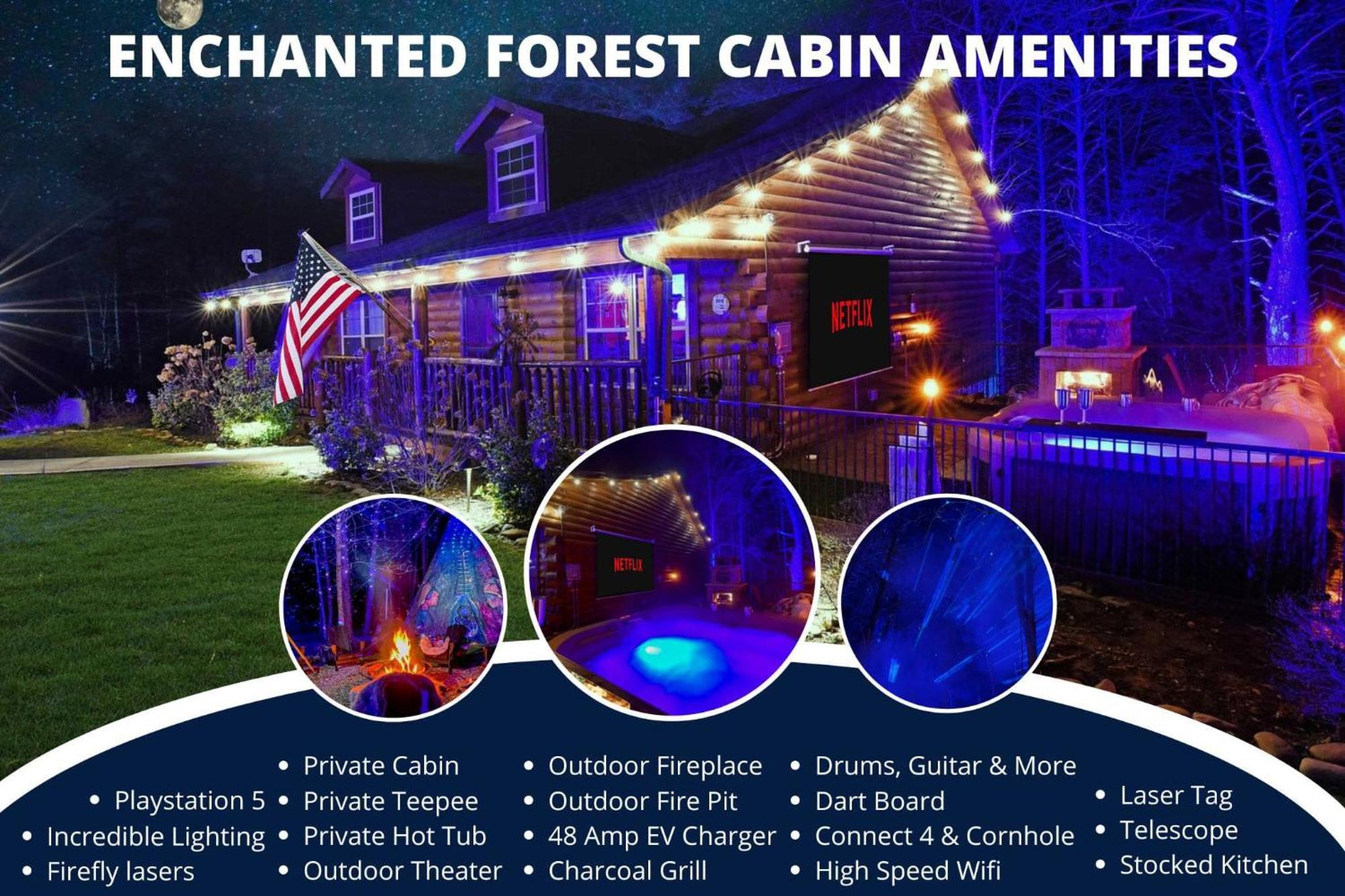 Enchanted Forest Cabin And Teepee! Lights & Laser Show! Private Hot Tub! Unique Stay! Sevierville Exteriör bild